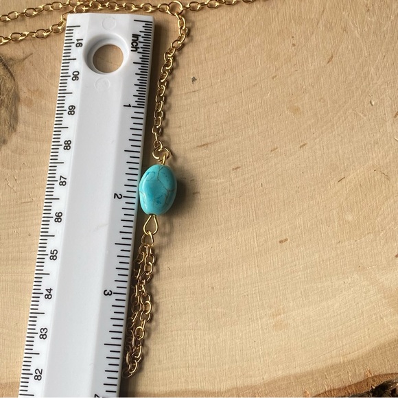 Gorgeous, Dainty Genuine Arizona Turquoise & Gold Plated Slave Bracelet - Picture 11 of 11